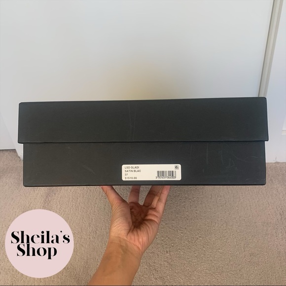 NIB Amina Muaddi x AWGE LSD Rainbow Crystal Satin Gladiator Sandals Size 37 - Picture 9 of 9